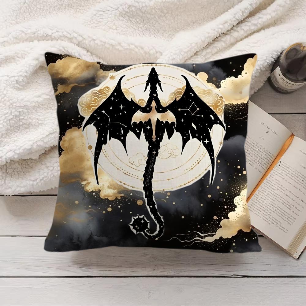 Fourth WWing Dragon Cushion Cover Silky Short Plush Invisible Zipper Dustproof Sofa Pillow Case for Home Decor