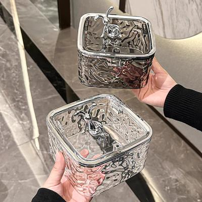 Yousheng Transparente Aufbewahrungsbox Schreibtisch-Organizer mit Druckdeckel Schminktisch-Aufbewahrungskoffer für Schlüssel Schmuck Haarnadeln Scrunchies