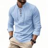 Menpure Colorlong Sleeveslinen Henry Shirt Hippiecasualbeach Stand Collar Shirt