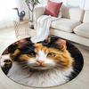 Calico Cat Pattern Round rug,Carpet Rug for Living Room Bedroom  Playroom ,Non-slip Floor Mat,Holiday Gifts and Birthday Gifts.