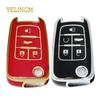 For Chevrolet Cruze Impala Camaro Garna Equinox Volt Yakista AVEO Impala GMC Terrain TPU Flip Car Key Fob Case Cover Keychain