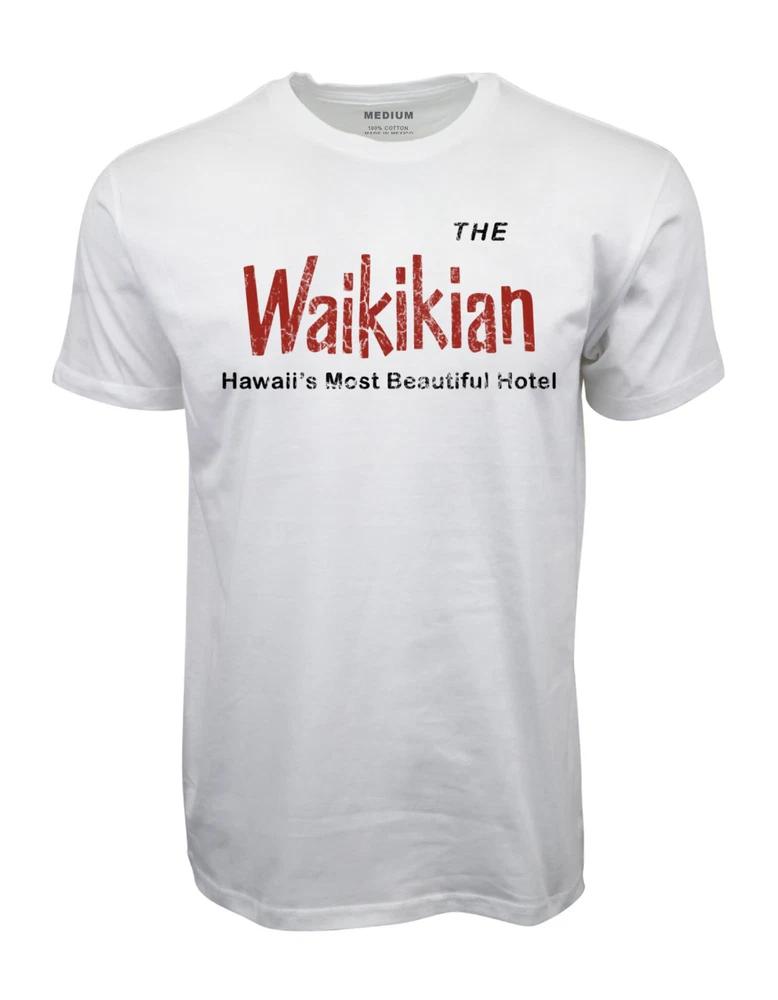 90S the waikikian vintage wash look graphic black tshirt XL