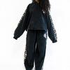 Ensemble Sweat à Capuche Oversize Half-Zip et Jogging Imprimé Carreaux Gothiques Homme Hiver Décontracté Streetwear