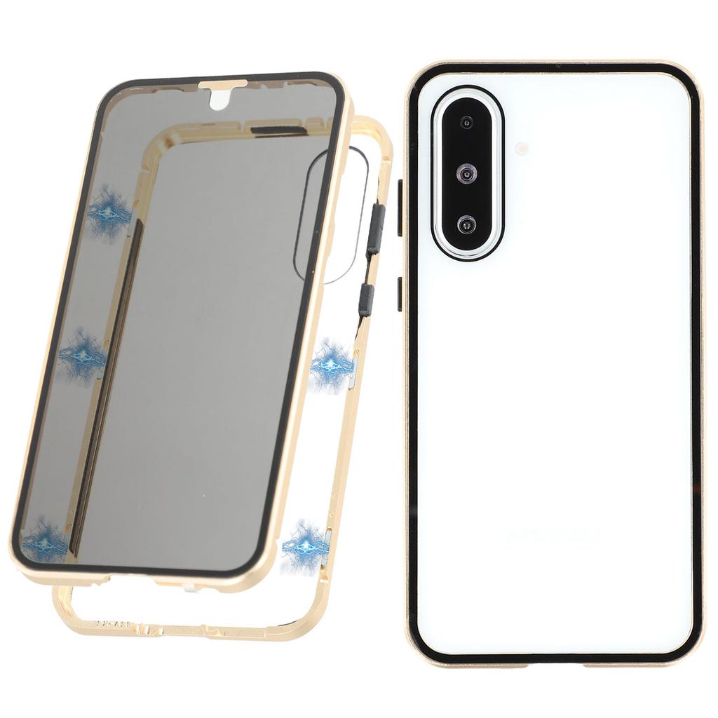 For Samsung Galaxy A56 5G Case with Anti-Spy Screen Protector Tempered Glass Metal Phone Cover Magnetic Clasp