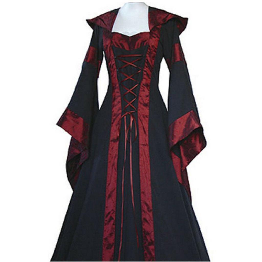 Elegant Vintage Masquerade Party Dress Women's Gothic Medieval Costume