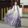 Chinese Wei And Jin Dynasties Style Hanfu Printed Large Size Ladies Suit