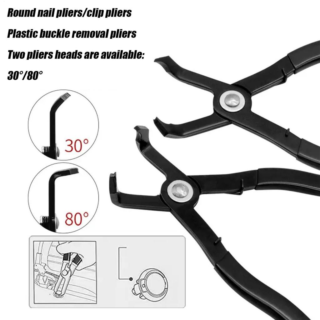 Auto Push Pin Remover Tool Pliers 30 Degree /80 Degree Trim Removal Fastener Plier Retainer & Anchors Removal Push Pin Tool