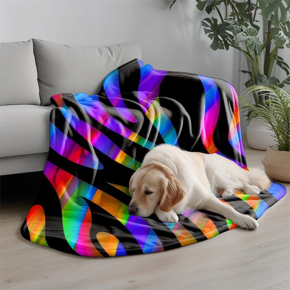 Colorful Zebra Pattern Microfiber Flannel Cover Blanket Bedroom Living Room Sofa Soft And Comfortable Home Decoration