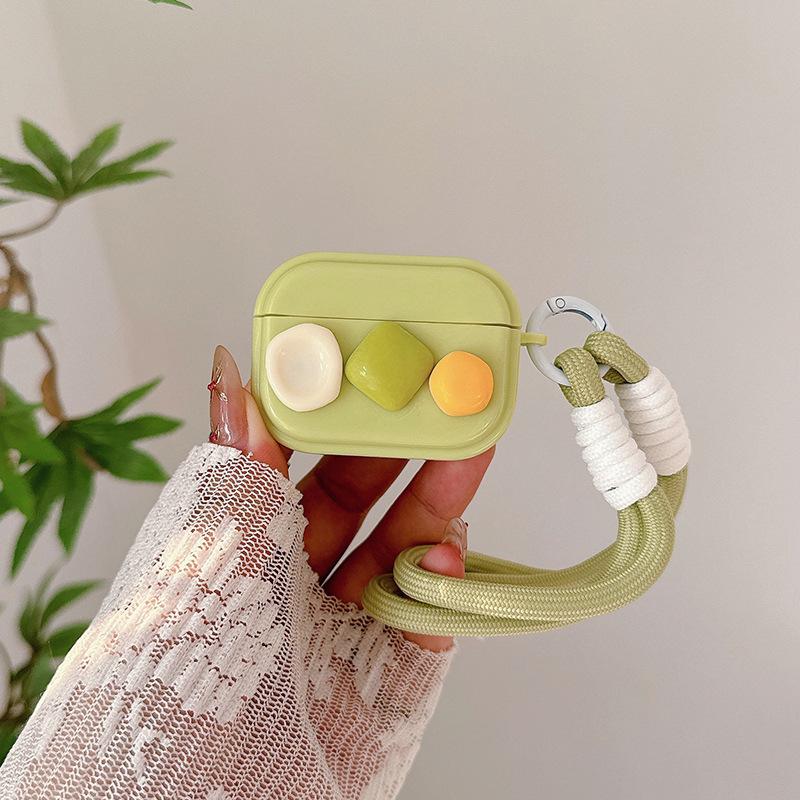 

Однотонный силиконовый портативный с веревкой Чехол для Airpods 4-го поколения Подходит для Apple Bluetooth-гарнитуры Чехол-защита для Airpods Pro Мягкий airpods 1/2 generation