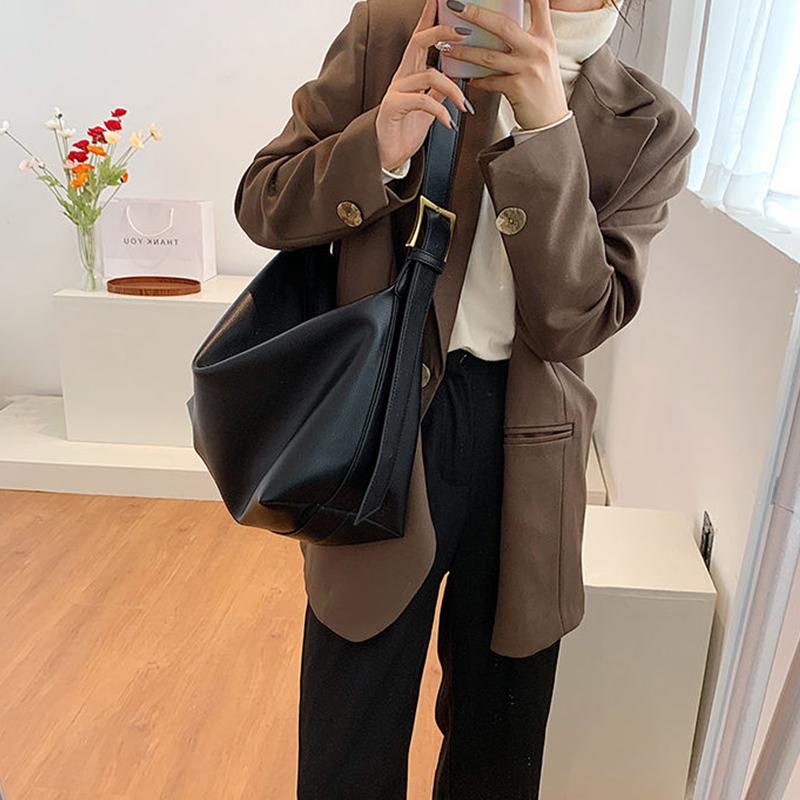 Vintage Pillow Design PU Leather Boston Torebka Damska Casual Duża Pojemność Ramię Crossbody Torby Modne Shopper Totes