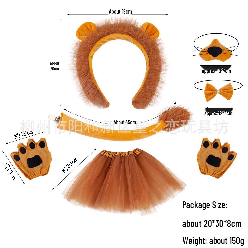 Halloween Plush Animal Ears Headband for Cosplay (Lion, Fox, Cat)