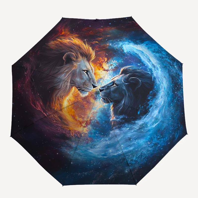 1pc Cosmic Lions Umbrella with Plastic Handle,Suitable for All Seasons Umbrellaptys26072