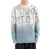Autumn and winter new, sweater men's knitted sweater loose casual letters gradual change versatile casual fashion trend comfortable