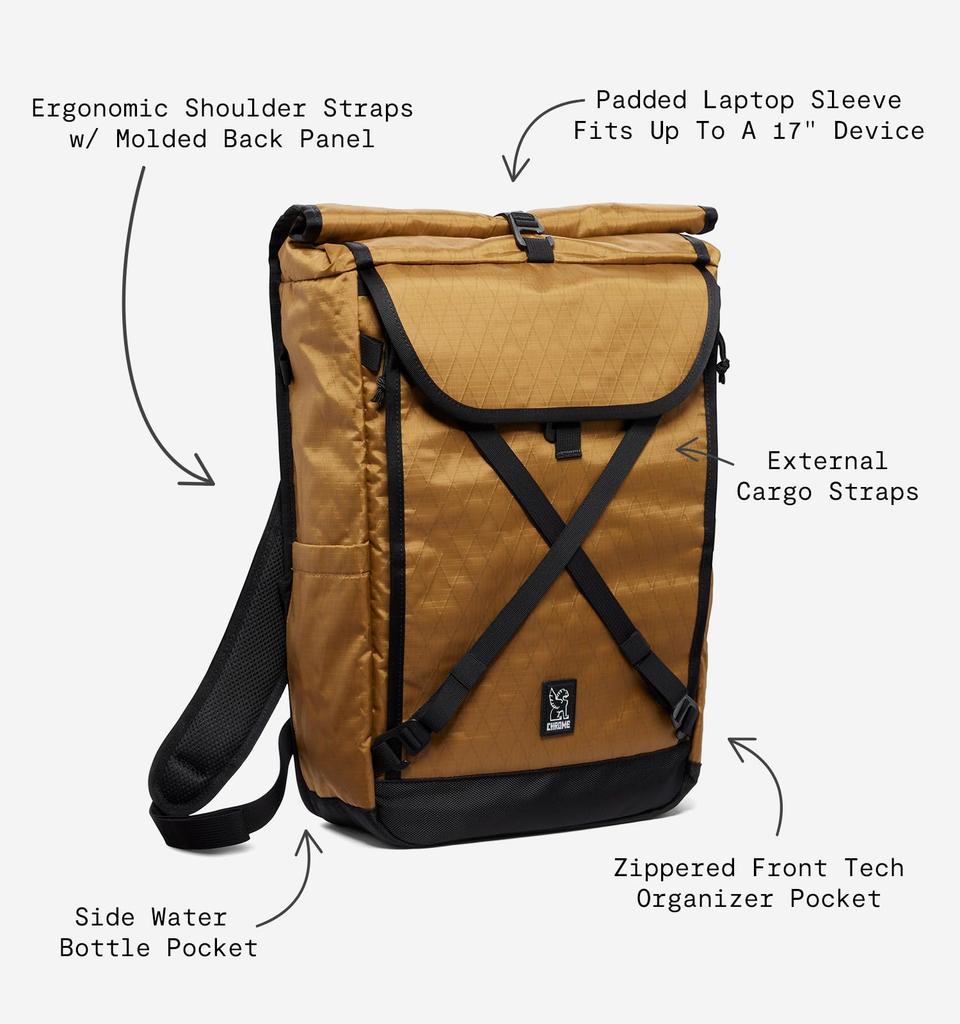 Chrome BRAVO 4.0 Backpack (Current Model) ABRXAMBER X, 24L-35L, Waterproof