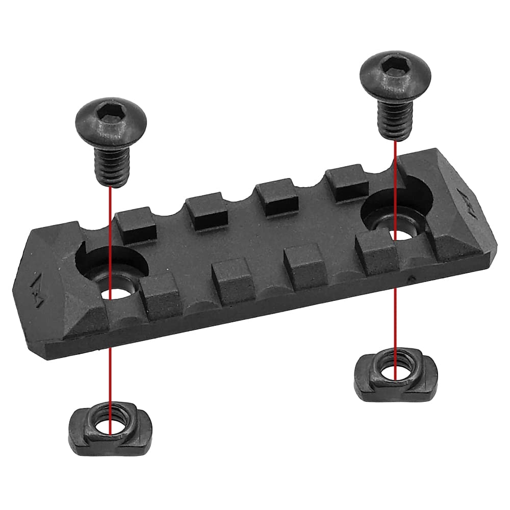 Secțiuni șină Ryohin Buhin M-LOK DYTAC 20mm, Rășină armată cu polimeri, Set de 3 (2 x 5 sloturi, 1 x 7 sloturi)