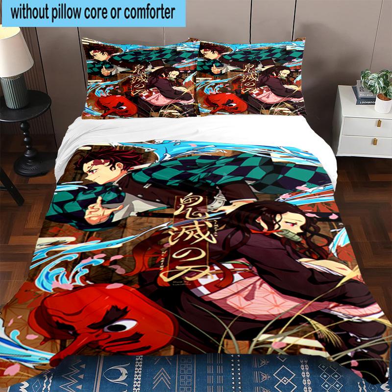 3PCS Anime Samurai Warrior's Journey 3pcs Bedding,Including 3PCS Duvet Cover And 2pcs Pillowcases Perfect for Christmas,Ideal for Bedroom, Dormitory