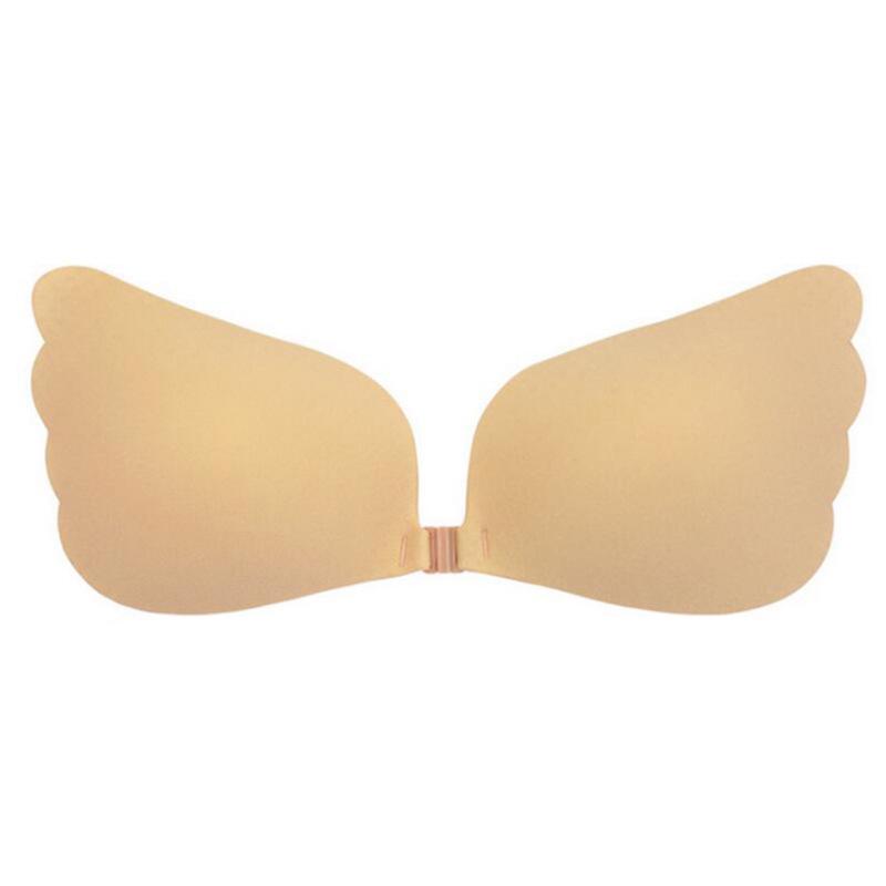 Angel's Wings Silicone Nipple Covers - Invisible Front Buckle Strapless Bra, Breathable & Seamless.