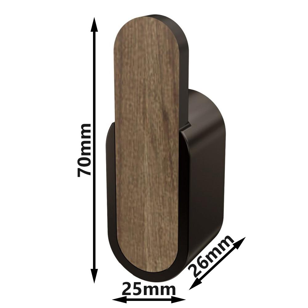 Bergen Single Hanger, Black/Wood