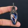 Orange Sodalite Gemstone Pure Copper Wire Wrapped Handmade Pendant Jewelry For Her
