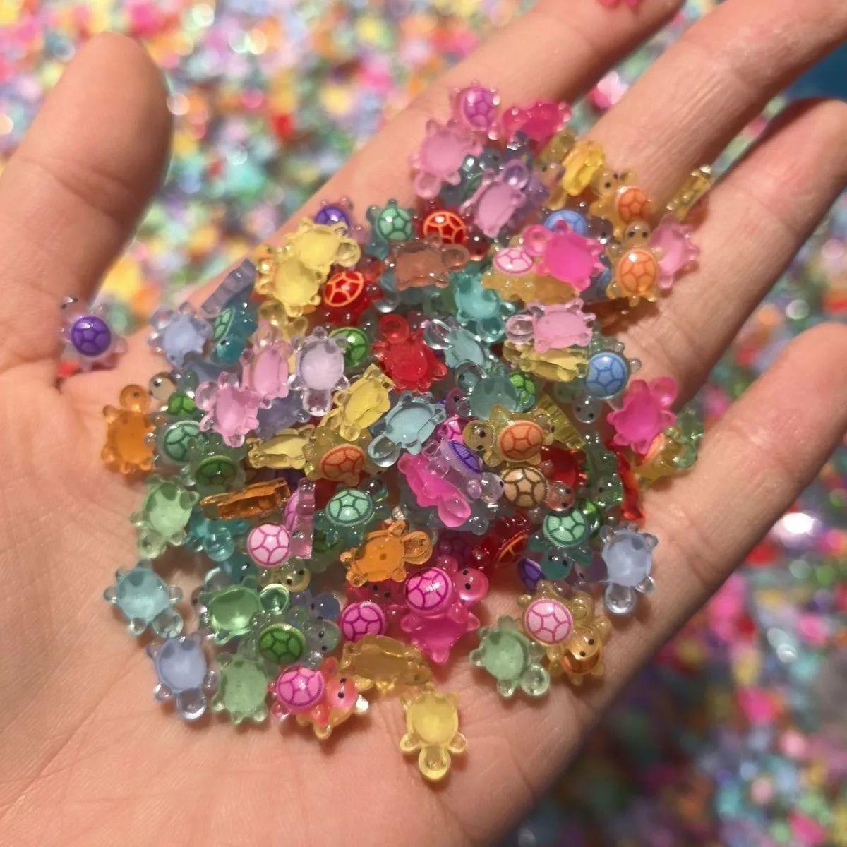 

Светящиеся мультяшные черепахи, смола, украшения для нейл-арта Mini colorful turtle, 50 pieces