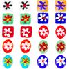 20 Stück Oval Quadratisch Blumenmuster Handgefertigt Lampwork Perlen Bunt Millefiori Lampwork Glasperlen Niedlich Floral Flach Oval Würfel Abstandsperlen für DIY
