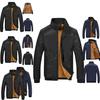 Men's Faux Fleece Fur Lined Hoodie Zip Up Coat Jacket With Warm Stand Collar