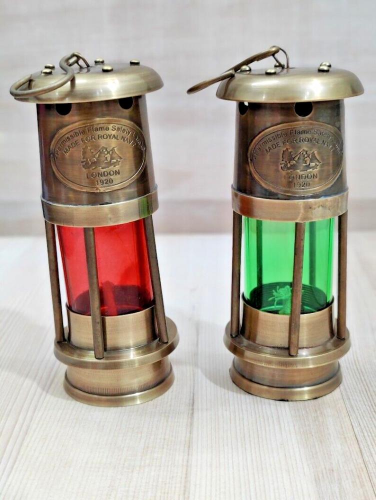 Nautical Minor Brass Oil Lamp Hanging Lantern Antique Marine Ship Lantern Lamp