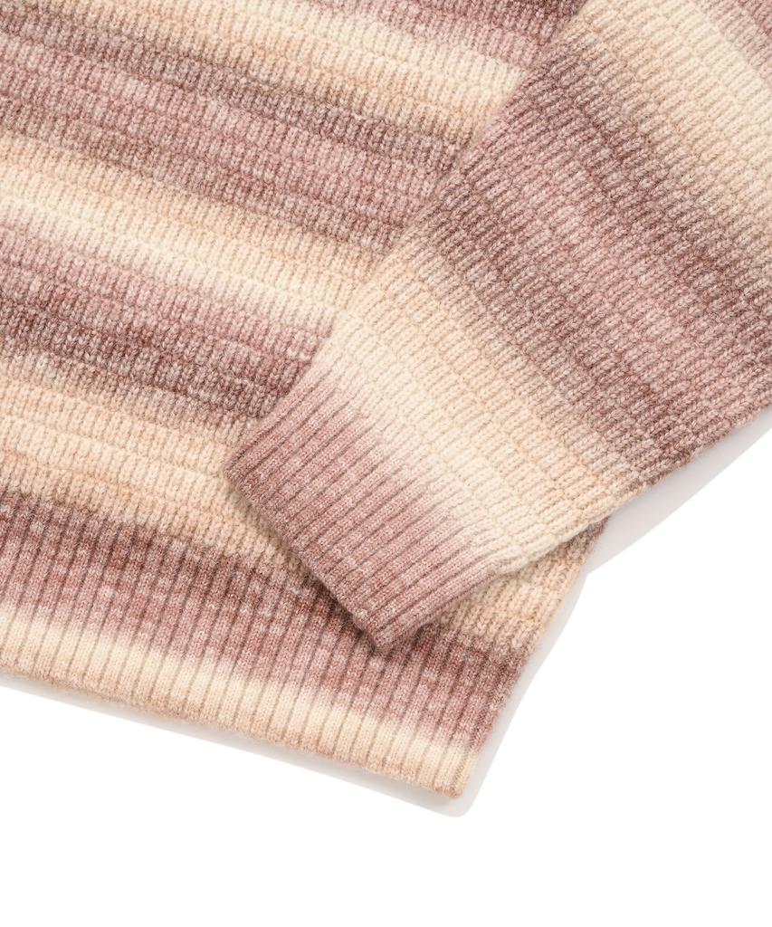 FALLETT [22Fw] Farbverlauf-Streifen-Strickware Rosa