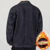 Fleece thickened denim loose pockets wear-resistant multi-cold and windproof jacket feeling top winter