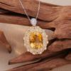 Natural Citrine Pendant Necklace Women'S S925 Sterling Silver Color Treasure Jewelry Xiaohongshu