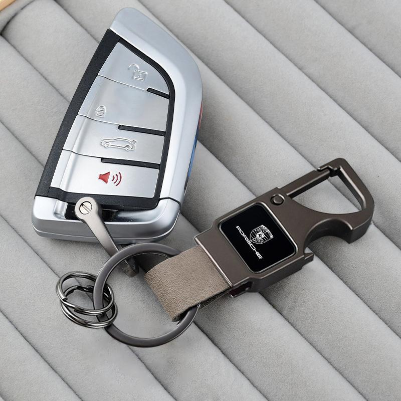 Multifunktionell flasköppnare Bilnyckelring Nyckelhållare Nyckelring För Porsche Panamera Cayenne Taycan 911 718 Macan Carrera-GT 928