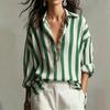 Women's Striped Long Sleeve Button Down Shirt for Casual Daily Wear