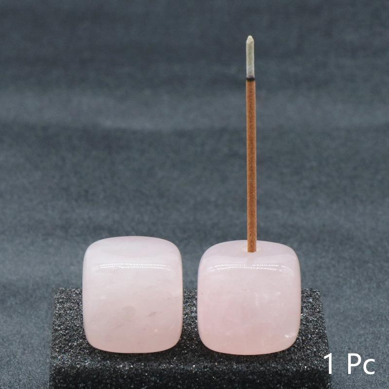 New Natural Crystal Incense Sticks Holder Coil Censer Burner Rock Quartz Stone Base Buddhist Indoor Altar Table Home Decoration