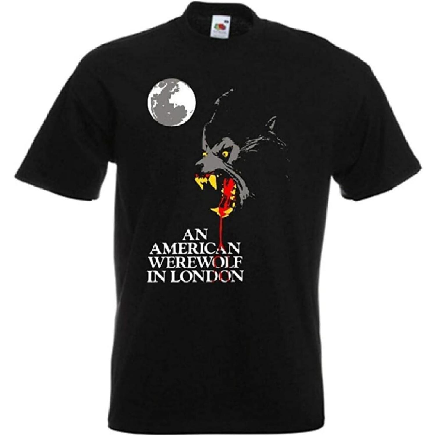 MXCAPITAL an American Werein London Horror Movie Black Mens T-Shirt Graphic Unisex Tee S