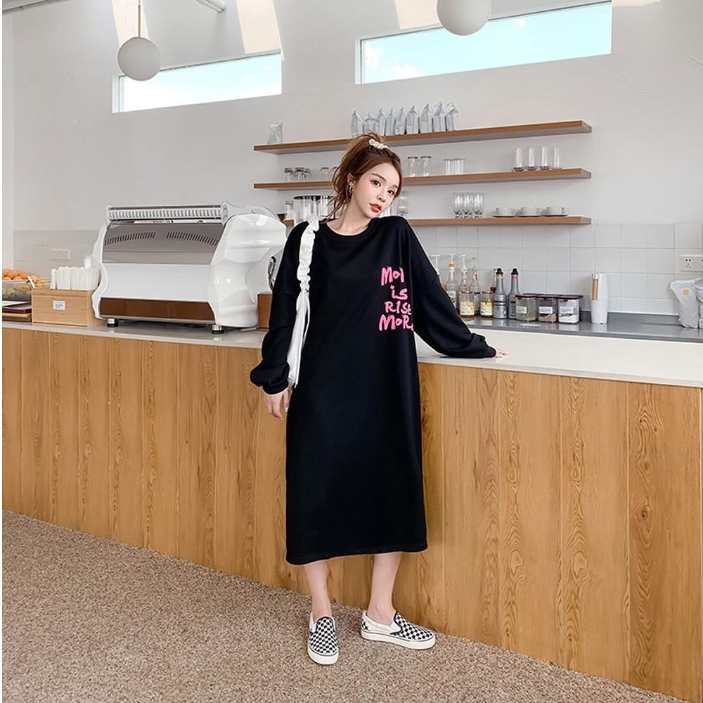 

Женская мода Осень Зима Длинный рукав Круглый вырез Свободная талия Повседневные платья Size: One Size