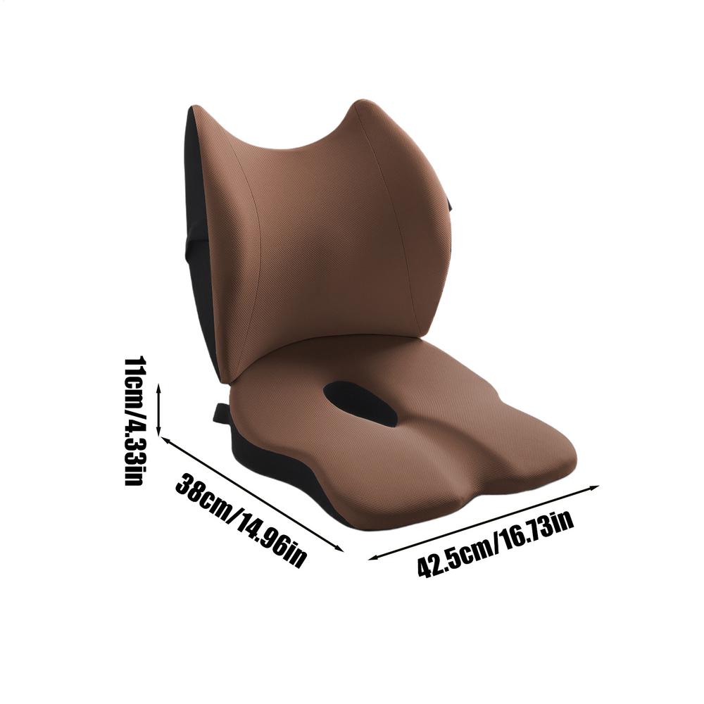 Seat Cushion And Lumbar Support Portable Foam Cushion With Lumbar Support Non-Slip Sitting And Back Rest Multi-Purpose Pad кофейный 12560₽