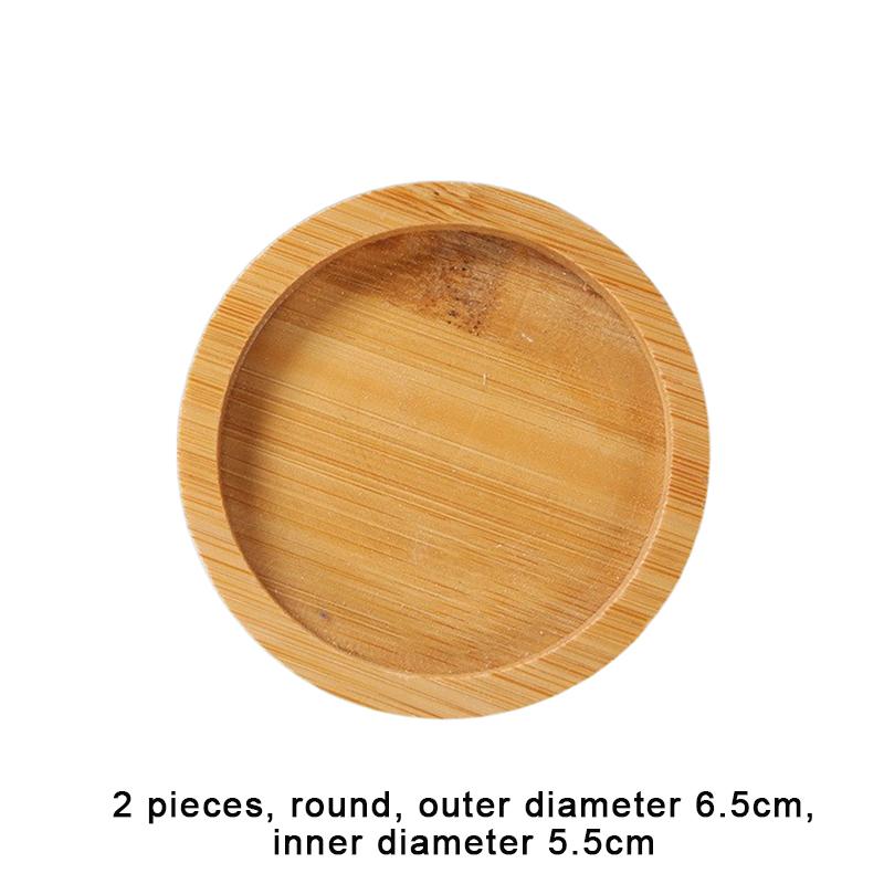 Einfacher Stil Hausdekoration Sukkulenten Bonsai Halter Runde Quadratische Blumentopf Basis Bambus Holz Tablett