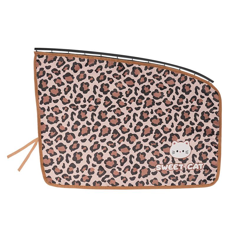 

Embedded cartoon car curtains cartoon leopard print cat car sunscreen heat insulation sunshade creative sunshade embedded leopard print cat curtain main driver