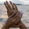  Rust Proof Stainless Steel Hammer Heart Ring 18 K Plated Statement Trendy Jewelry Bagues Pour Femme Gift