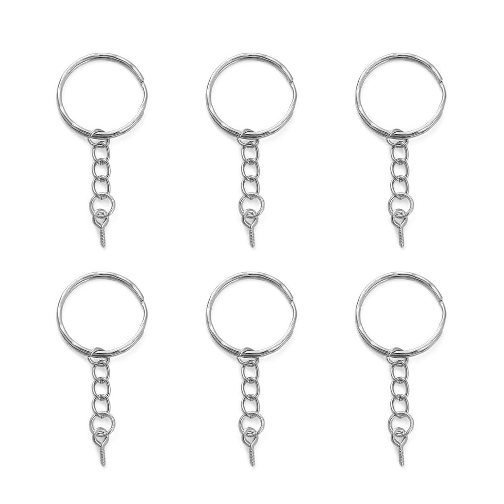 10 Stück Eisen Flacher Ring Schlüsselanhänger Hängende Schafaugenkette Schnallen Verbinder für DIY Schmuckherstellung