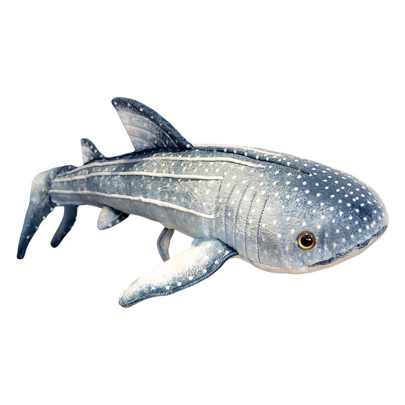 60cm Blauwal Hai Plüschkissen Stofftier Meeresbewohner Wie Echter Fisch Plüschtier Rückenstütze Heimdekoration Geschenk 60cm gray