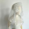 2M Long Bridal Headscarf Lace Edge Muslin Head Covering Elegant Wedding Veil  Cathedral Wedding