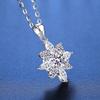 Sterling Silver 925 Moissanite Starburst Necklace with D Color One Carat Pendant