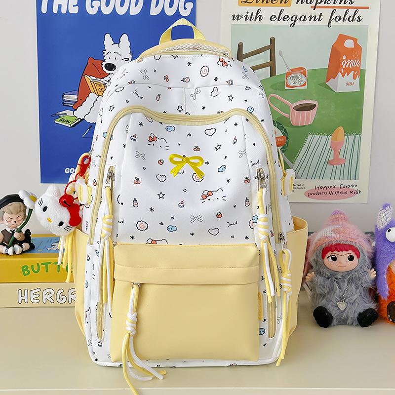 Schoolbag Korean high-value sweet schoolbag junior high school girl college student niche 1011 new large-capacity backpack