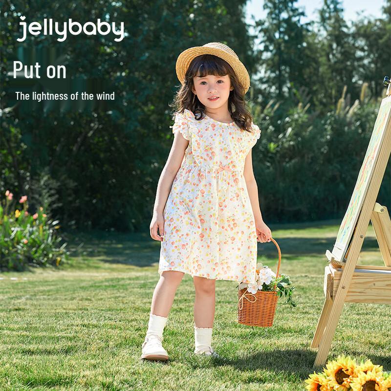 JELLYBABY Girls  100% Cotton Sleeveless Princess Dress 120