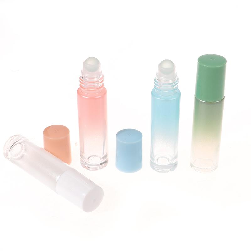 10 ml di vetro spesso roll on bottiglie sfumate di colore bottiglia vuota roller ball bottiglia per olio essenziale kit da viaggio bottiglia di profumo