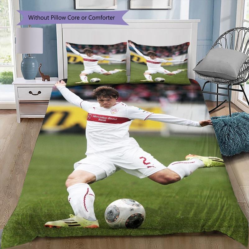 VfB Stuttgart Football Player Bedding Set 3 Pieces Duvet Cover Pillowcases Soccer Fan Bedroom Decor