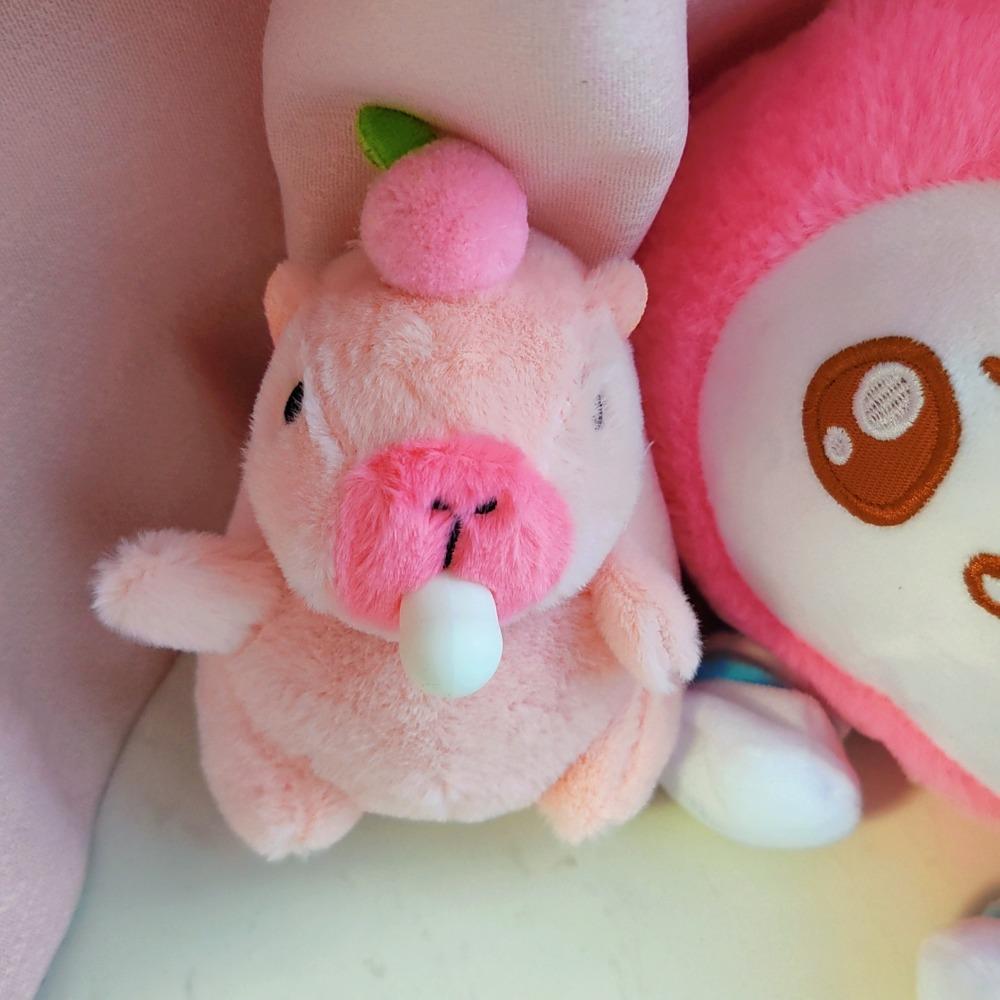 Pink Capybara Plush Pendant Persimmon Capybara Plushie Doll Capybara Plush Keyring Christmas Gift