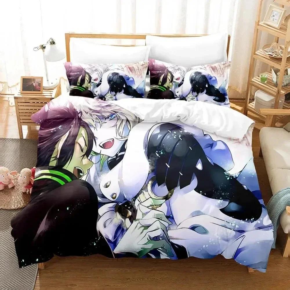 Fashion Seraph of the End Bedding Set Printed With Pillowcase Duvet Cover Soft Queen King Size Bedclothes Home Adult Kid Bedroom