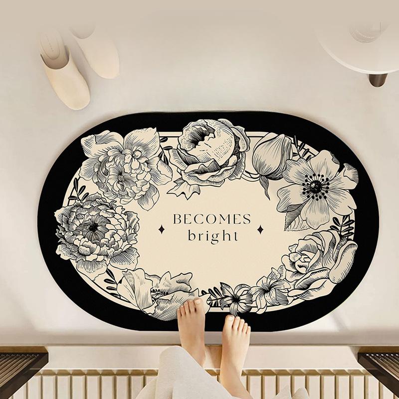 Soft Diatom Mud Bathroom Floor Mat Bathroom Anti-slip Foot Mat Bathroom Absorbent Carpet Toilet Door Foot Mat Quick Dry